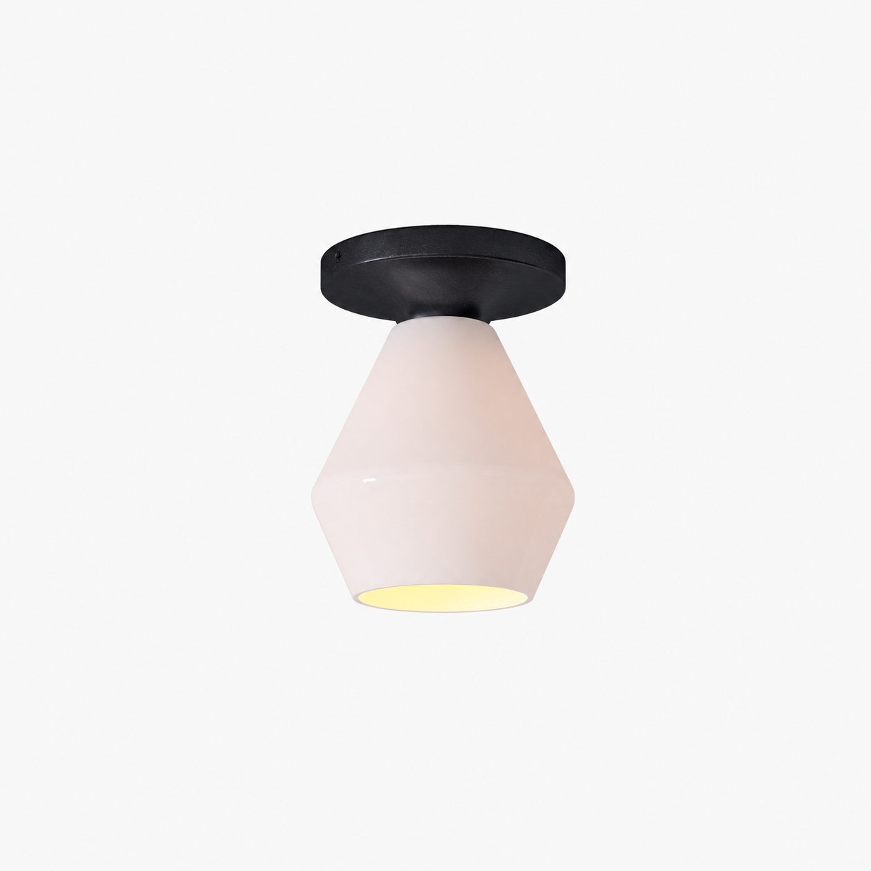 Merin Minimalist Sleek Geometric Glass Flushmount Light