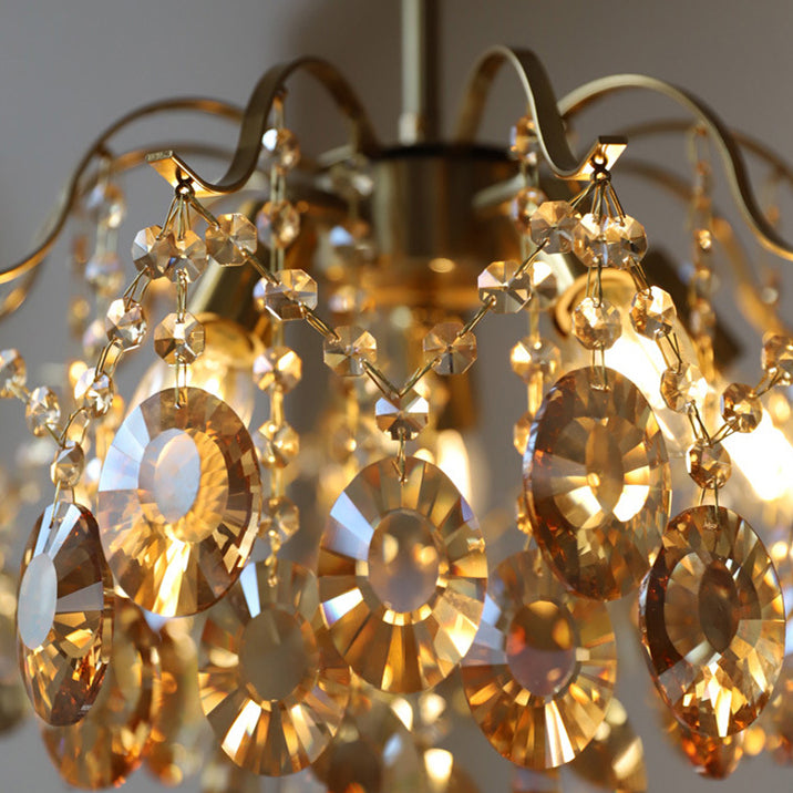 Vintage Sumptuous Teardrop Crystal Chandelier