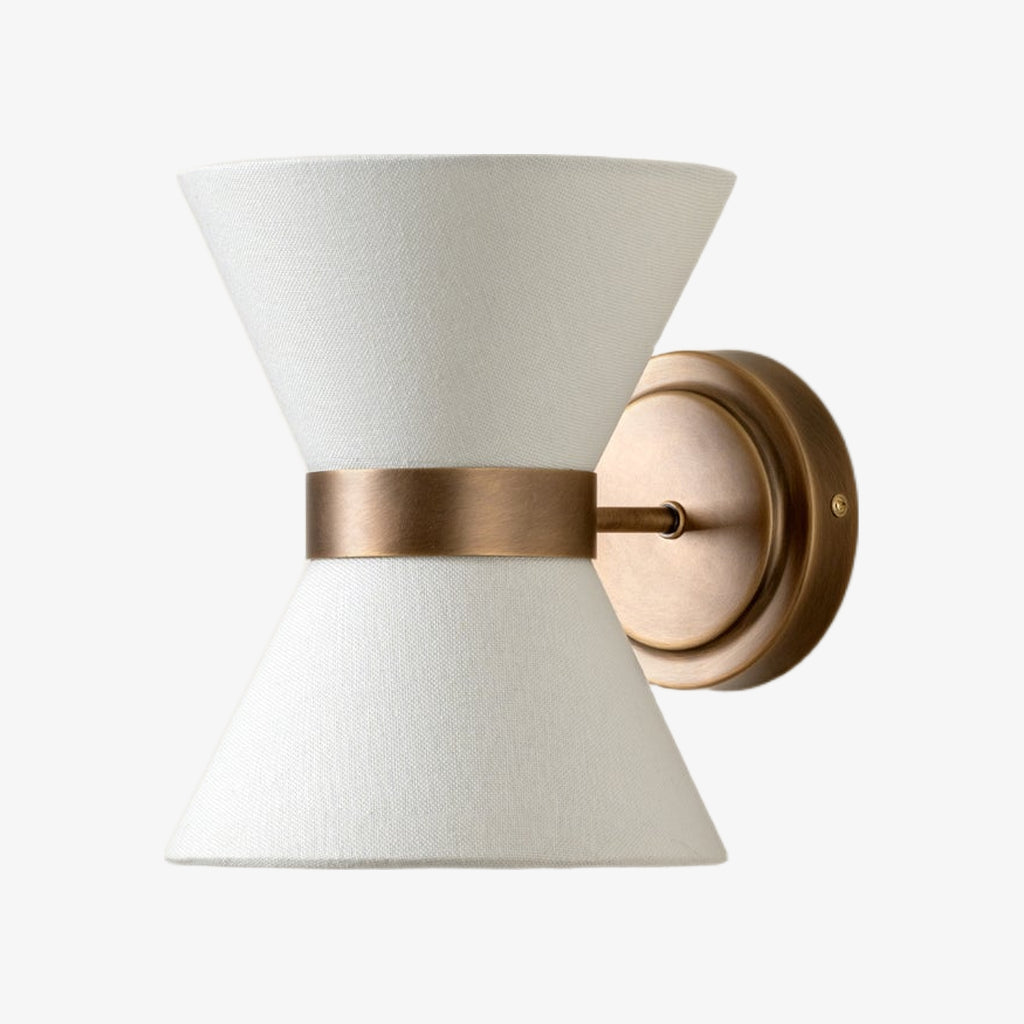Ankora Wall Light - Bow-Tie Linen Shade Design Aged Brass Metal Sconce for Hallway