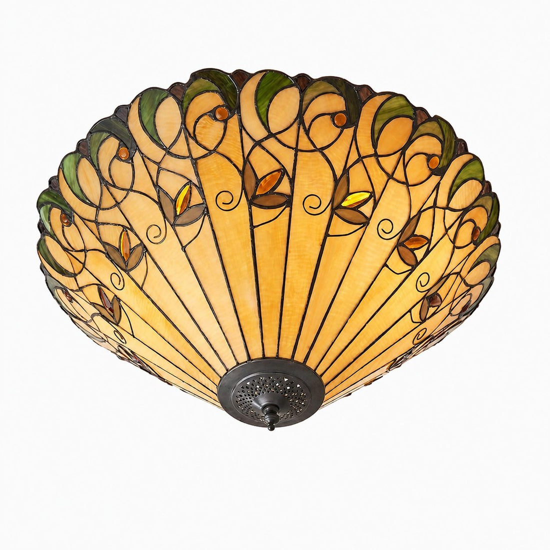 TF Jamelia Light - Decorative Art Glass - Flush Mount Timeless Style for Hallway