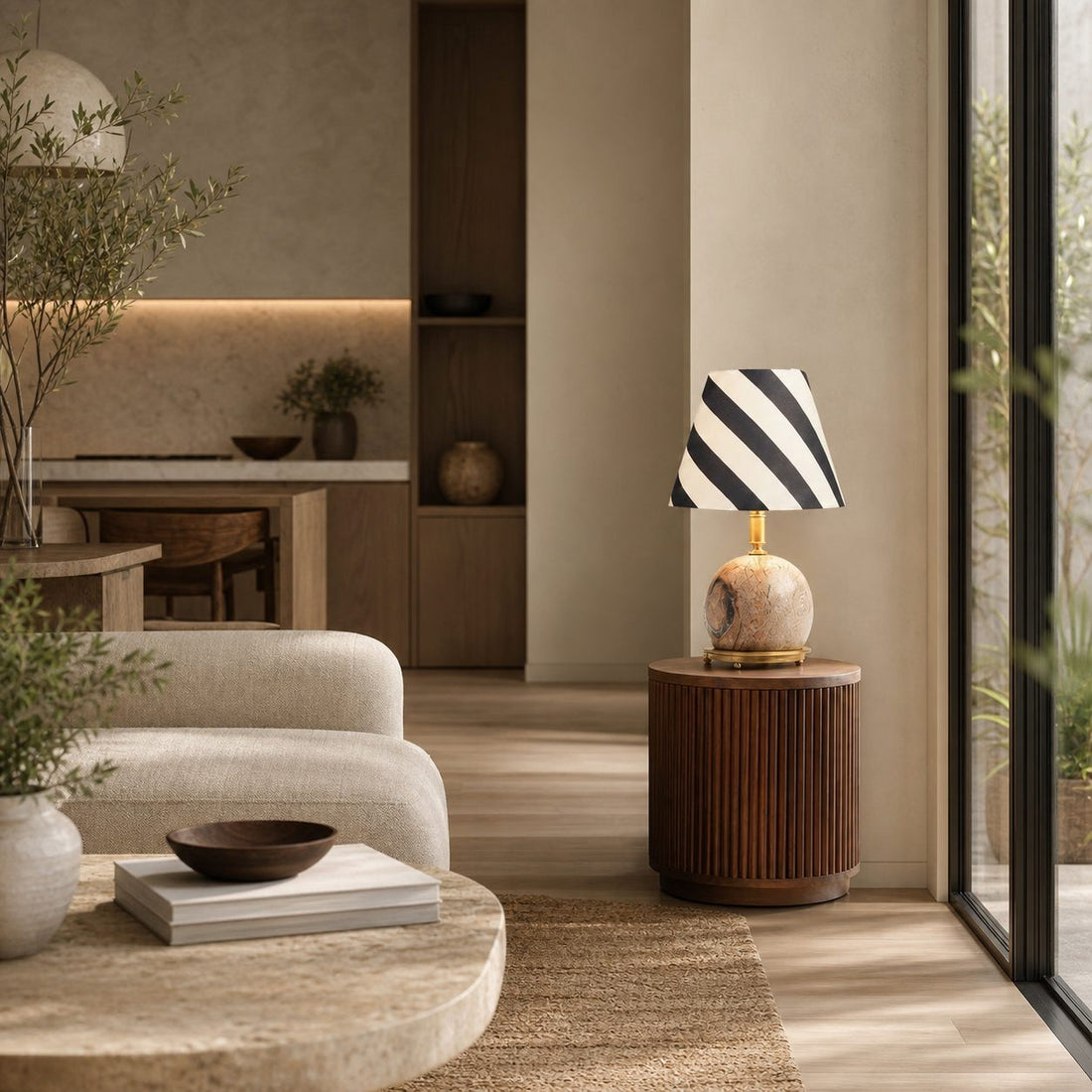 Modern Sculptural Table Lamp – Minimalist Decorative Light for Bedroom Living Room
