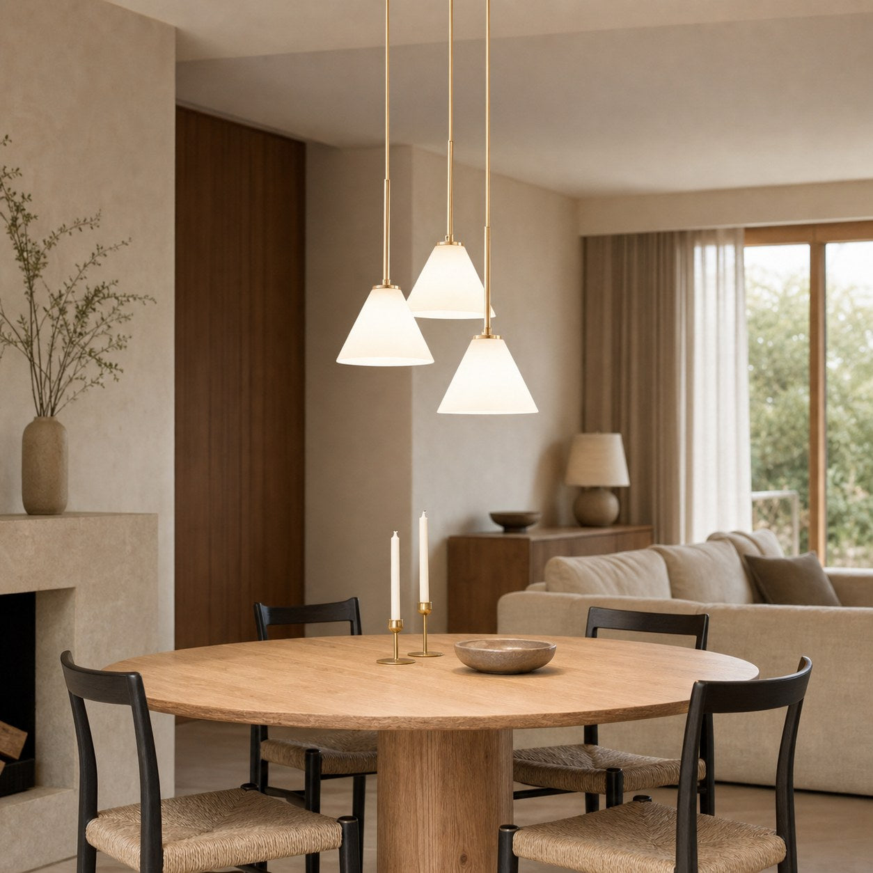 Conica 3-Light Cone Chandelier - Sculptural Glass Pendant Lighting Modern Style