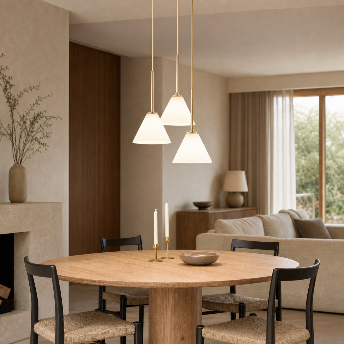Conica 3-Light Cone Chandelier - Sculptural Glass Pendant Lighting Modern Style