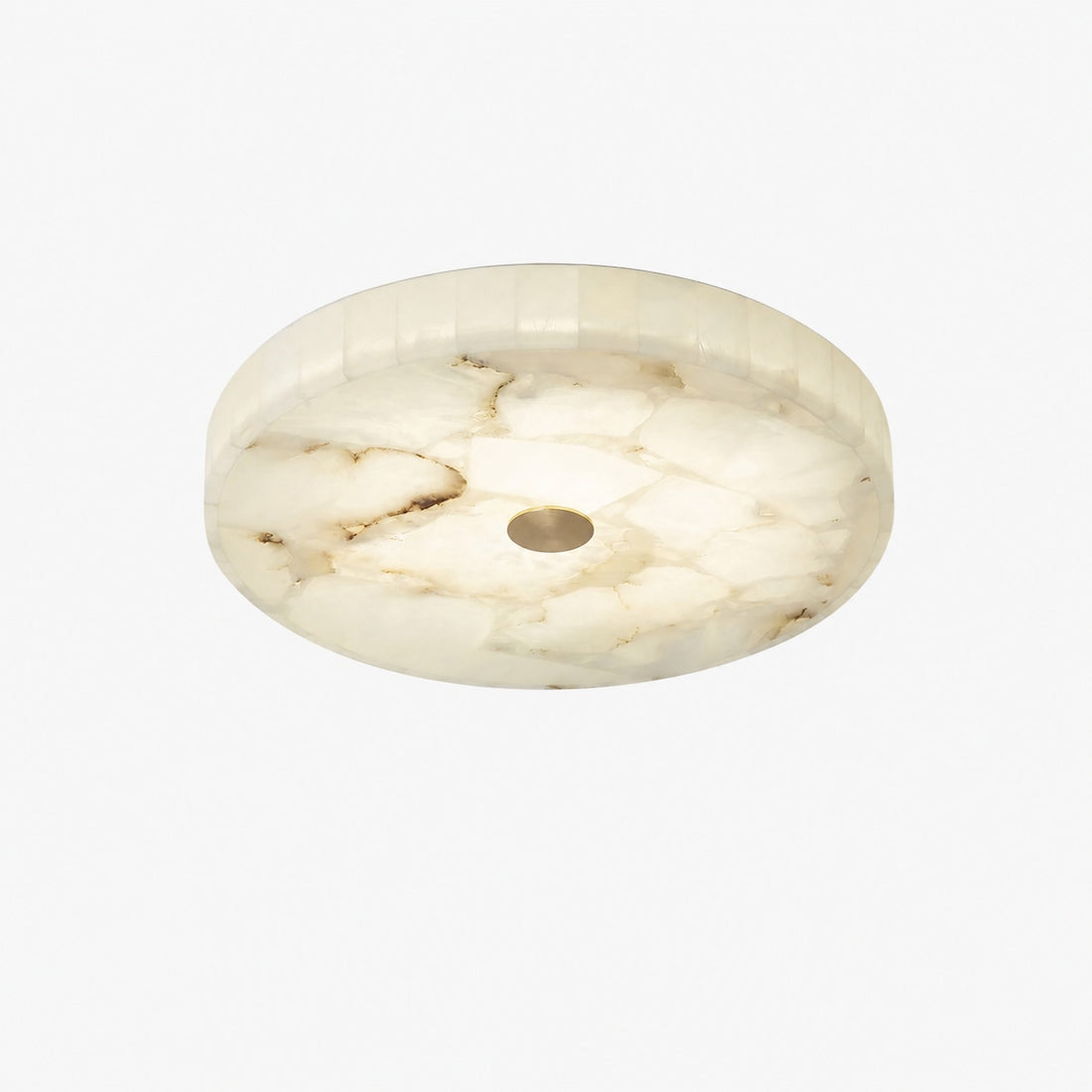 AlbaSphere Modern Round Ultra Thin Ceiling Lamp - Alabaster Contemporary Home Lighting