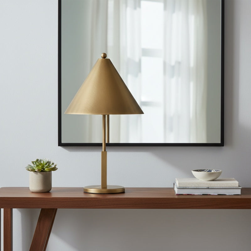 Aurecyl Table Lamp - Sleek Tapered Metal Table Lamp in Vintage-Style Finish for Living Room