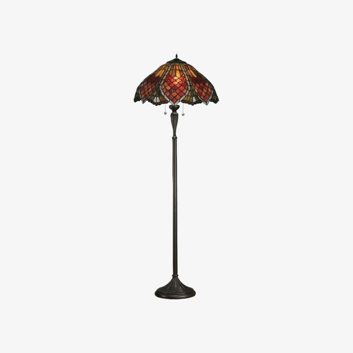 TF Orsino Decorative Tiffany Style Floor Lamp - Artistic Stained Glass Lamp for Bedroom