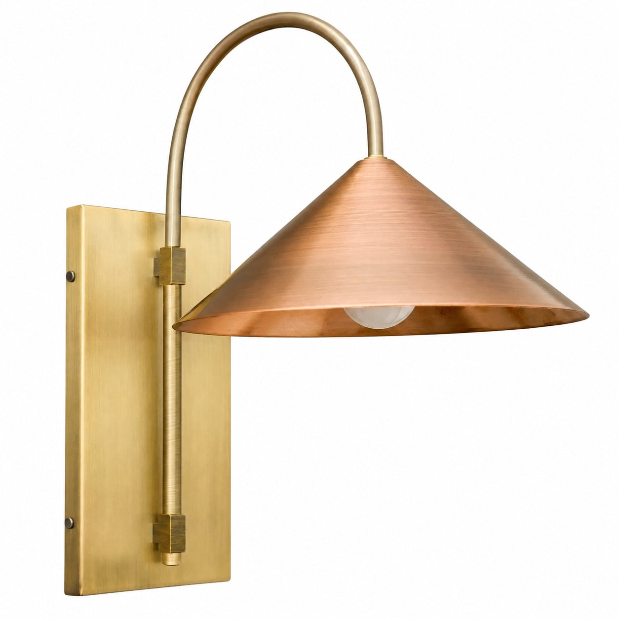 Conique Metal Minimalist Wall Sconce - Sculptural Brass Arch Light for Modern Interiors