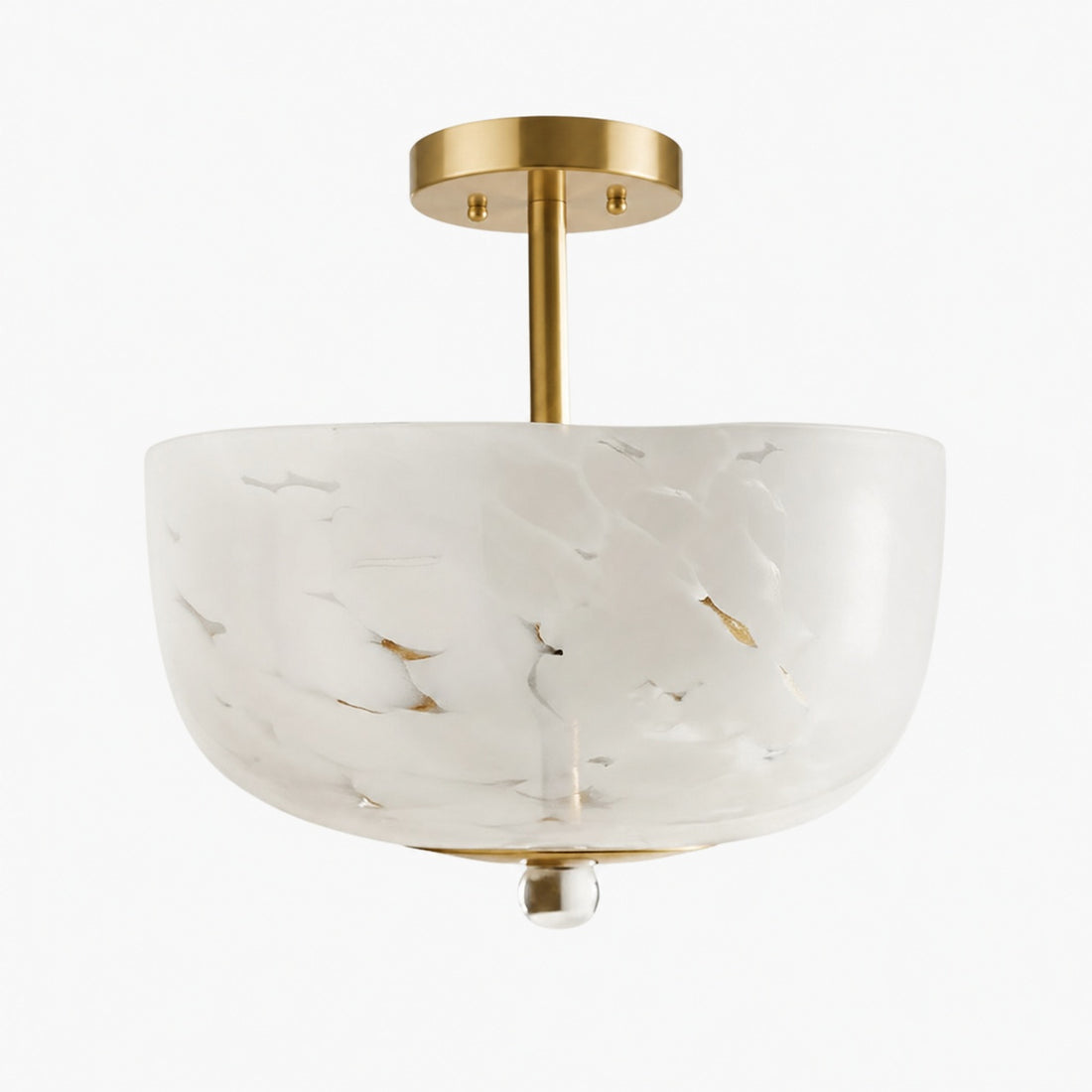 Clea Rounded Glass Flush Mount - Dotted Shade for Bedroom and Hallway Lighting