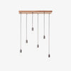 Vornix 6-Light Linear Pendant - Timber Beam Modern Industrial Fixture for Kitchen Island Dining Room