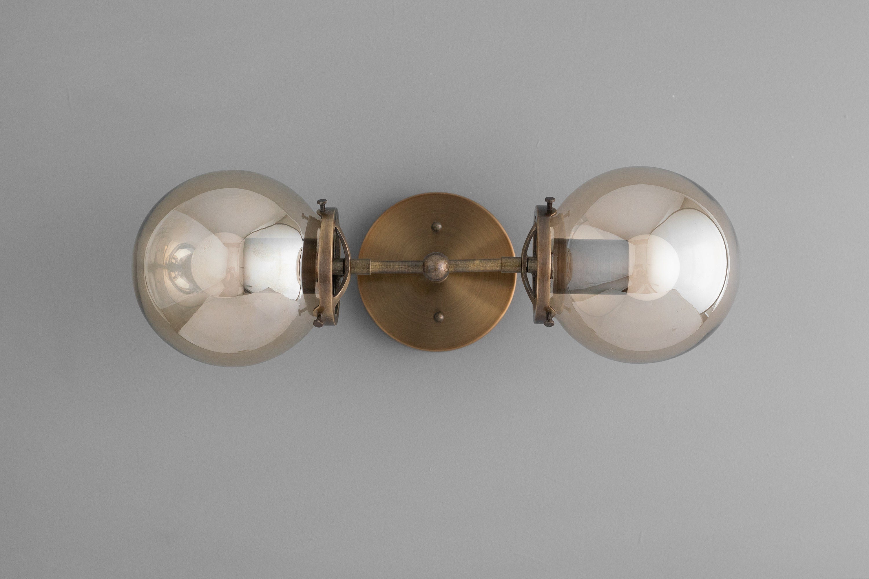 Lumio Globe Double Globe Vanity Wall Light - Rustic Farmhouse Bathroom Wall Fixture