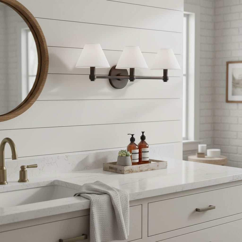Roven Metal Wall Sconce – Sleek Metal Single or Triple Sconce for Vanity or Bathroom