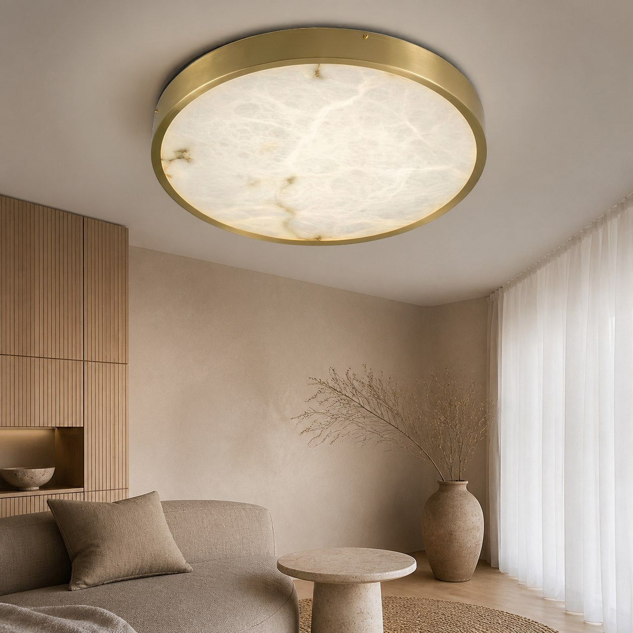 Geometric Alabaster Recessed Ceiling Light