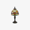 Calyra Vintage Floral Stained Glass Table Lamp - Art Deco Tiffany Style Accent Light for Bedside and Living Room
