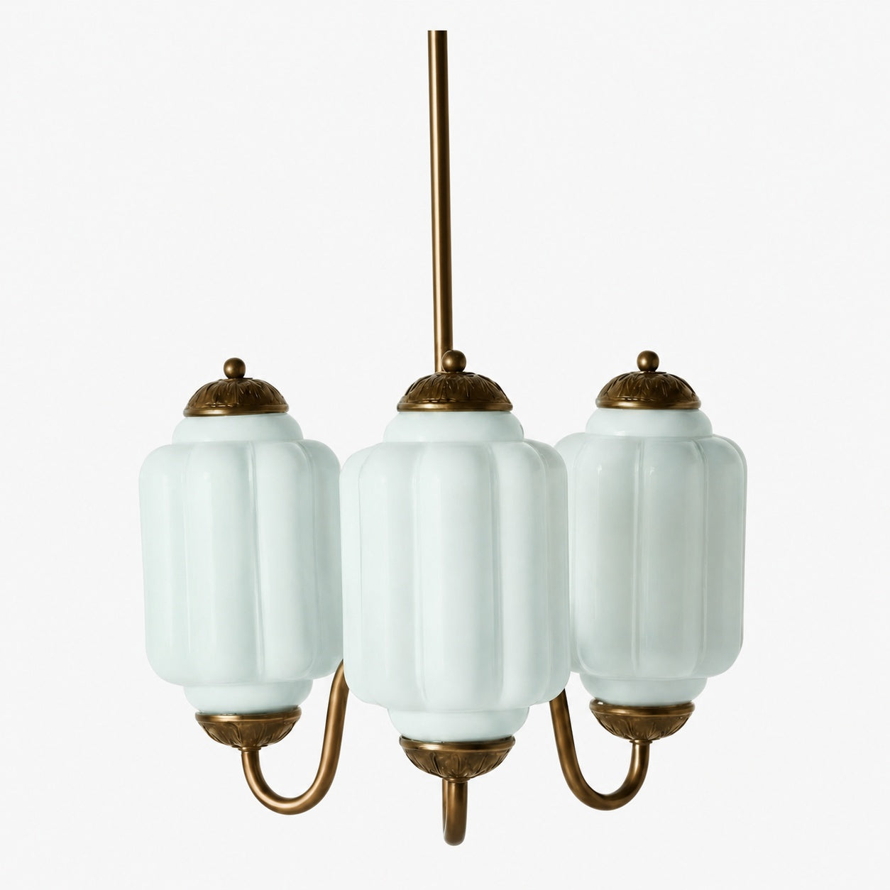 Eloise Vintage Glass Chandelier - Milk Glass Home Accent