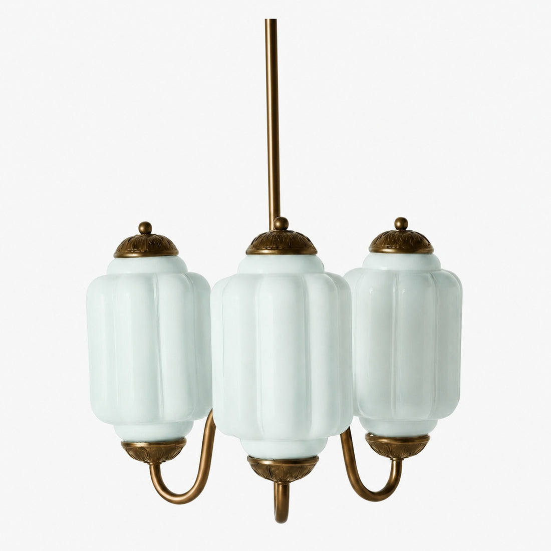 Eloise Vintage Glass Chandelier - Milk Glass Home Accent