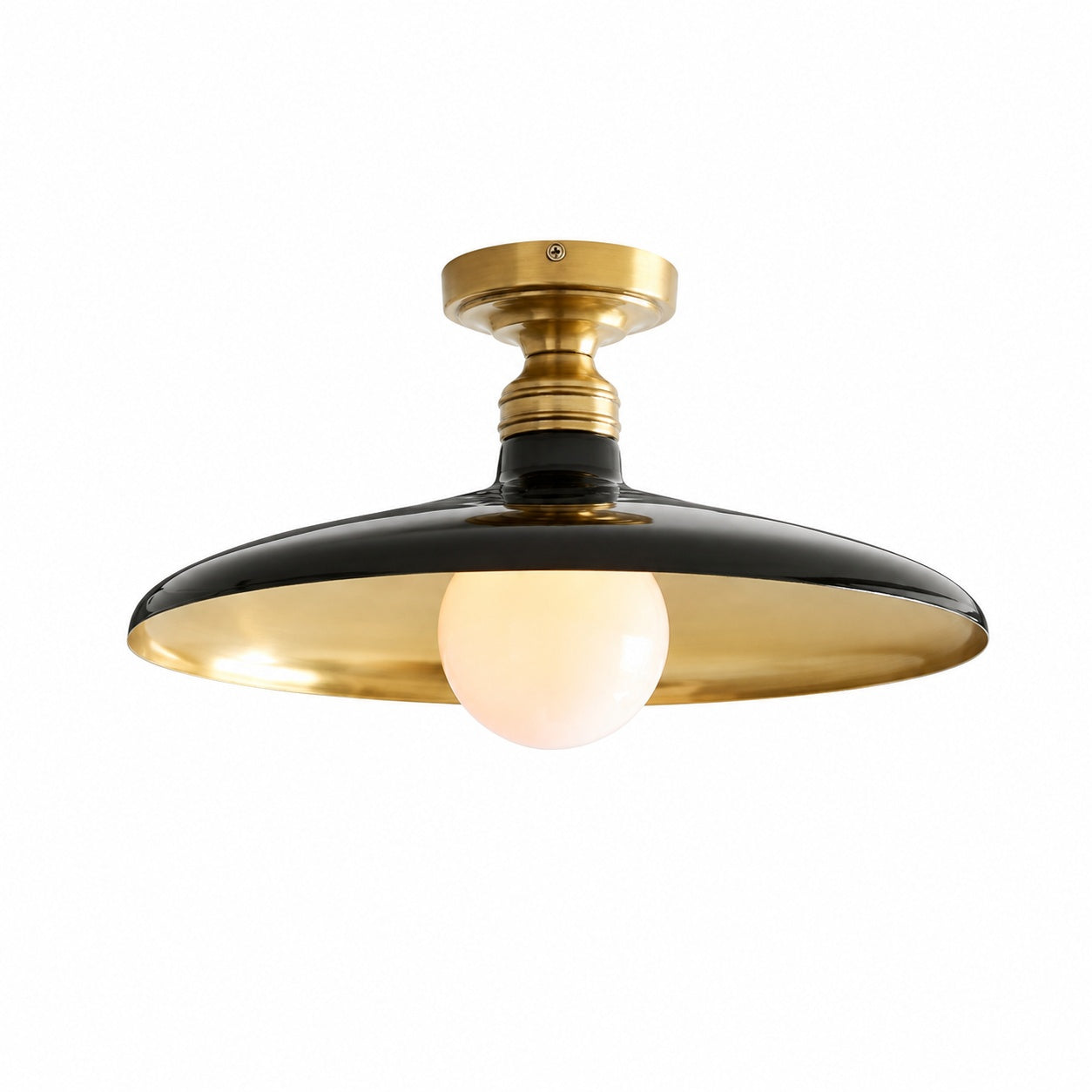 Forvara Farmhouse Metal Flush Mount Light - Black or White Ceiling Lamp