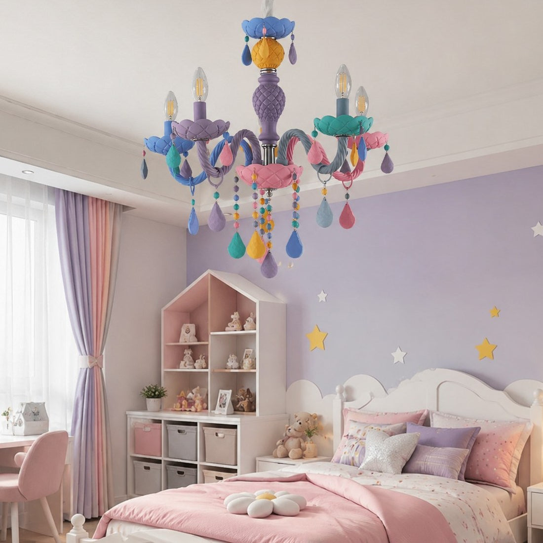 Colorful Metal Kids Room Chandelier for Bedroom