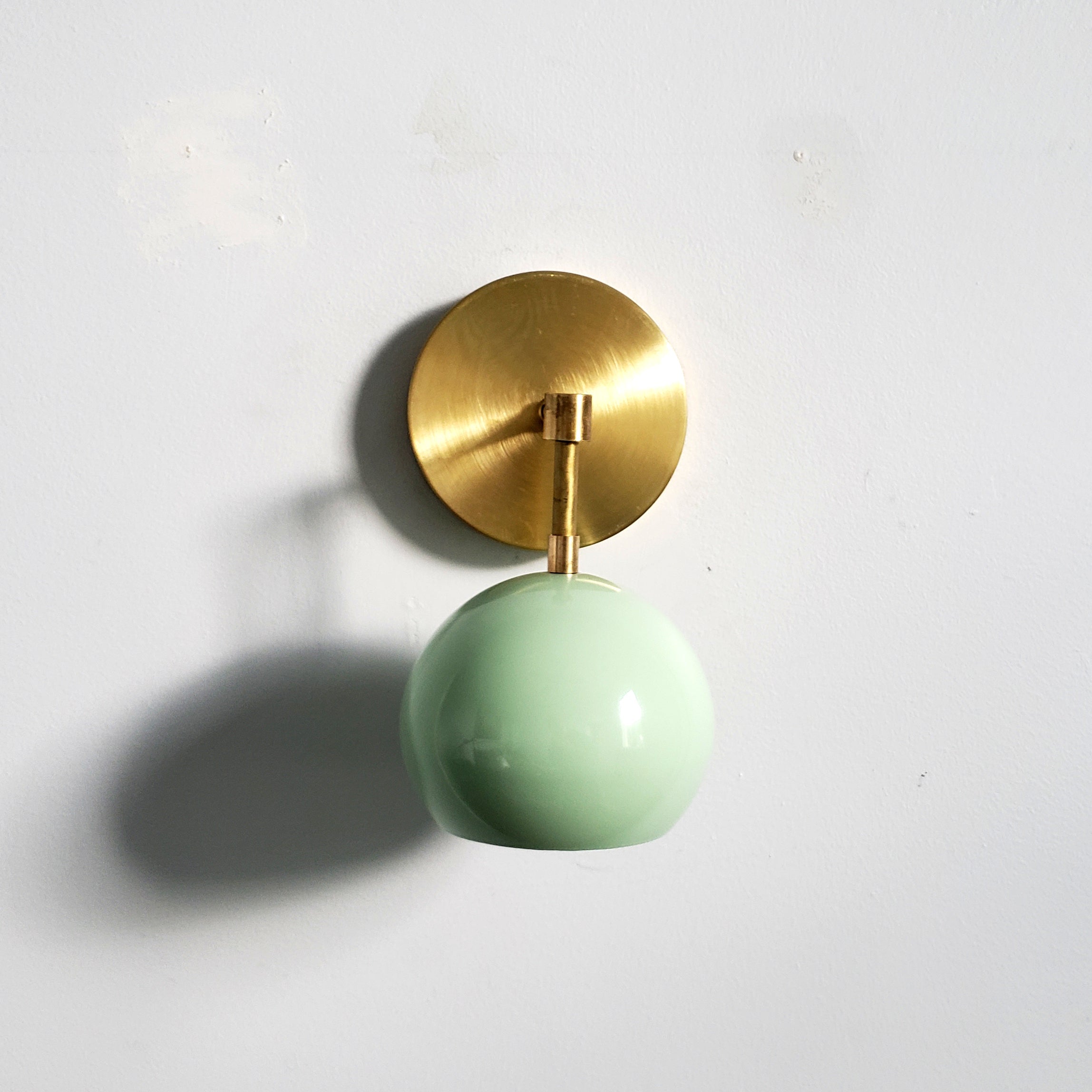 Vintage Inspired Spring Green Globe Wall Sconce