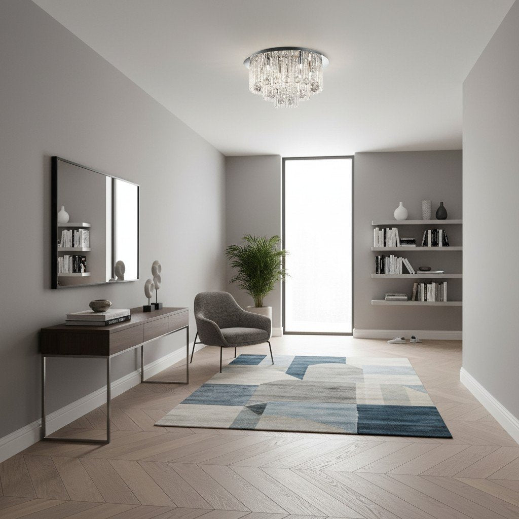 Virelis 8 Light Twist Tubes Ceiling Light – Modern Crystal Design for Dining Rooms or Lounges