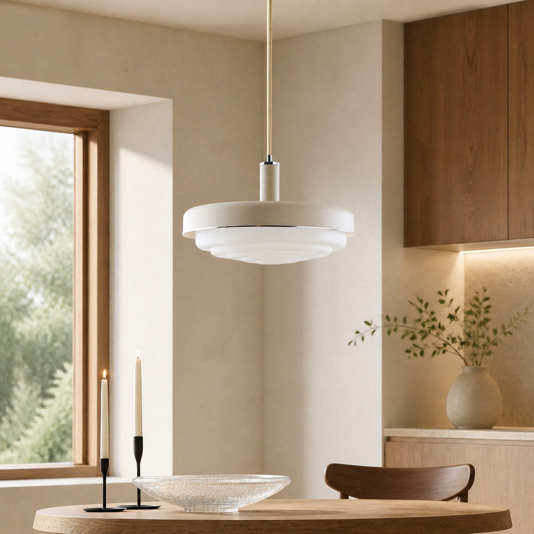 Rolvona Glass Pendant Light - Vintage Inspired Retro Style with Modern Elegance