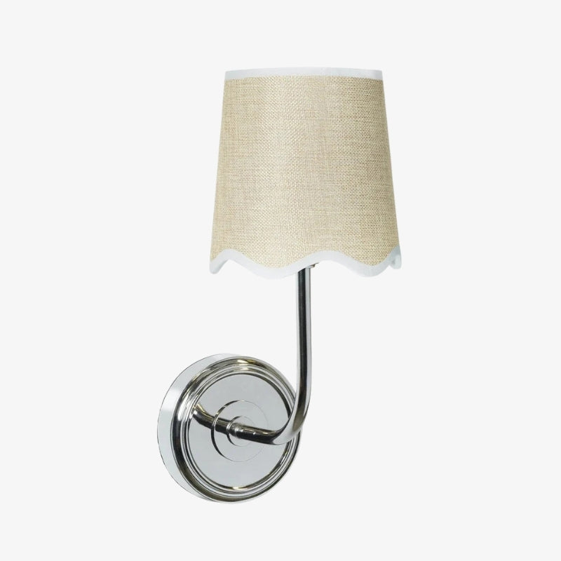Glissum Contemporary Metal and Linen Wall Lamp with Soft Diffused Shade for Hallway or Entry