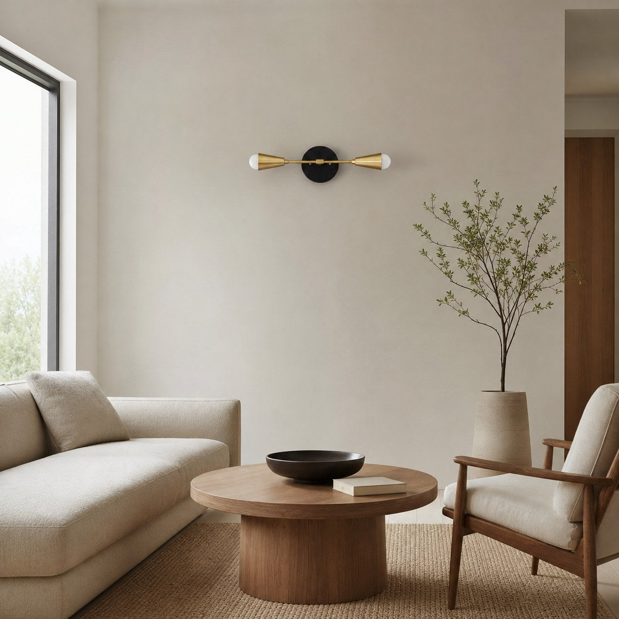 Mobilux Line Minimalist Vanity Light Fixture - Mid Century Bathroom Sconce