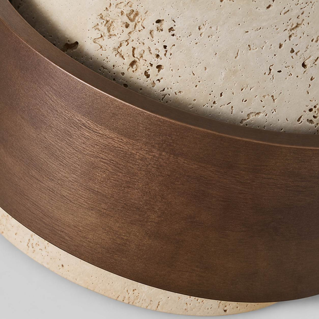 MokuStone Wabi Sabi Travertine Ceiling Lamp - Textured Stone Flush Mount Lighting for Home