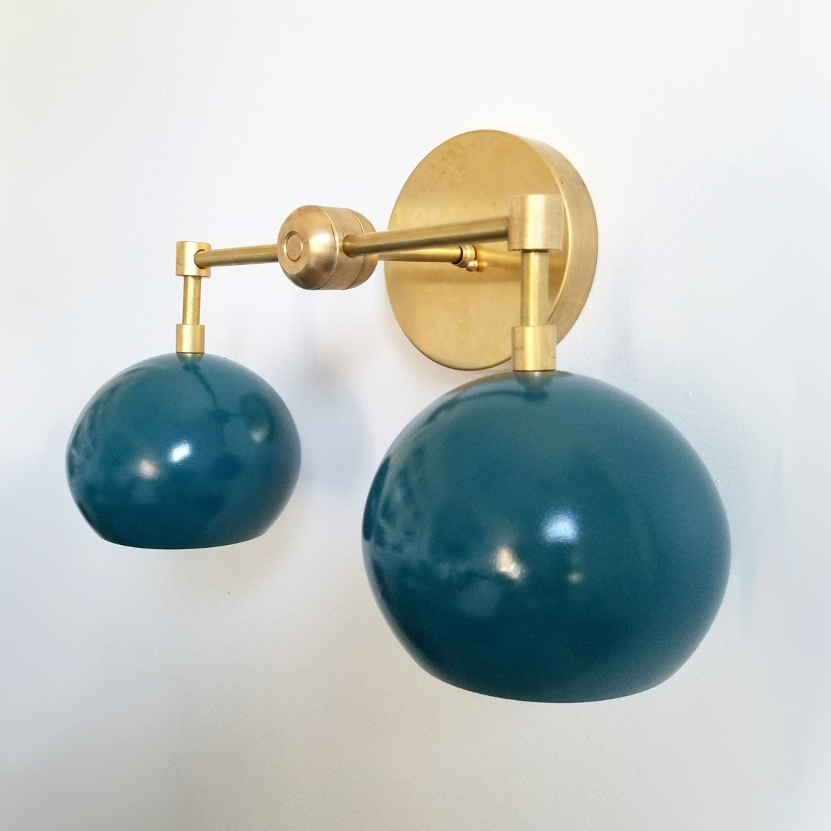 Navy Wall Light - Double Ball Bath Vanity Mirror Wall Sconce