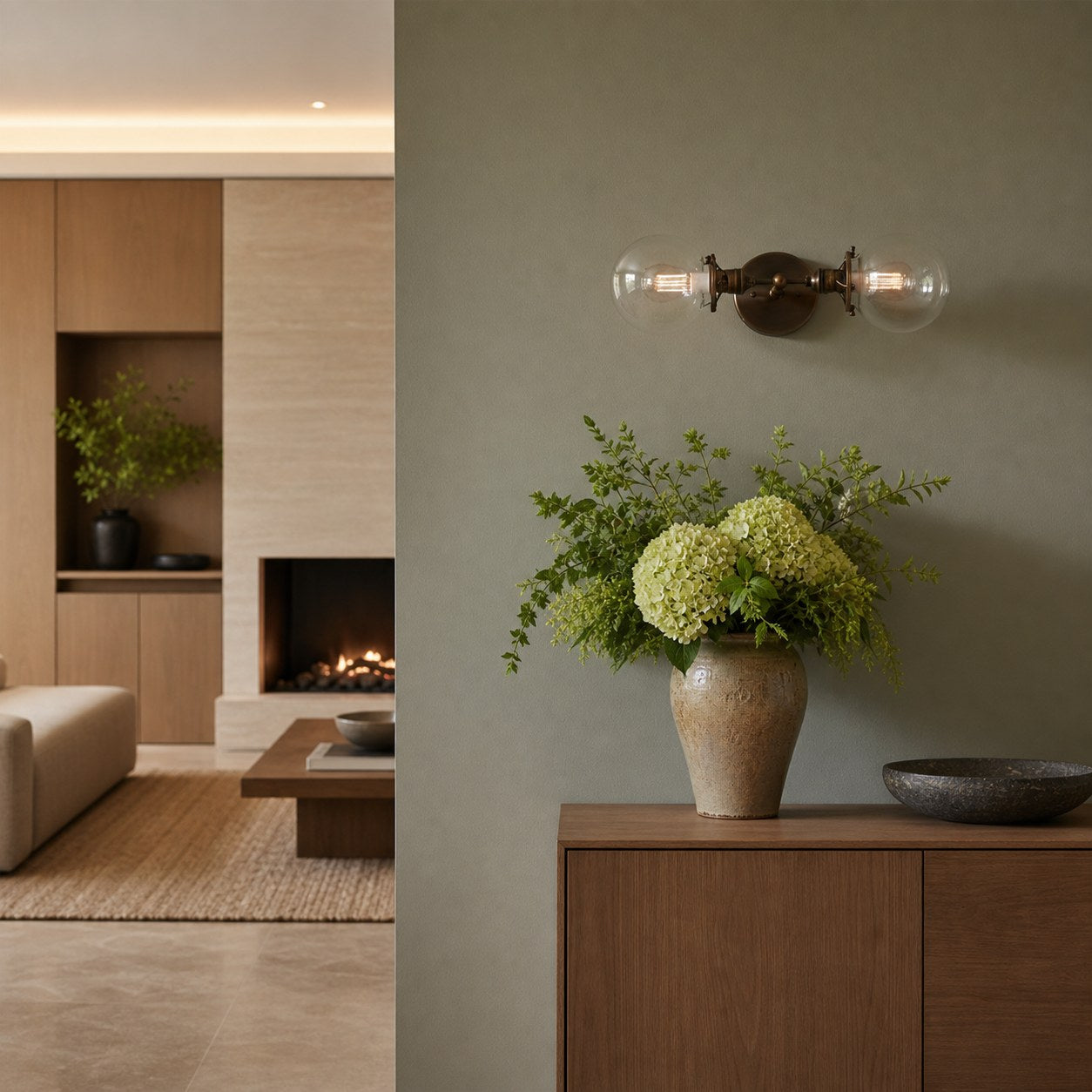 Lumio Globe Industrial Vanity Lighting- Modern Double Globe Wall Light