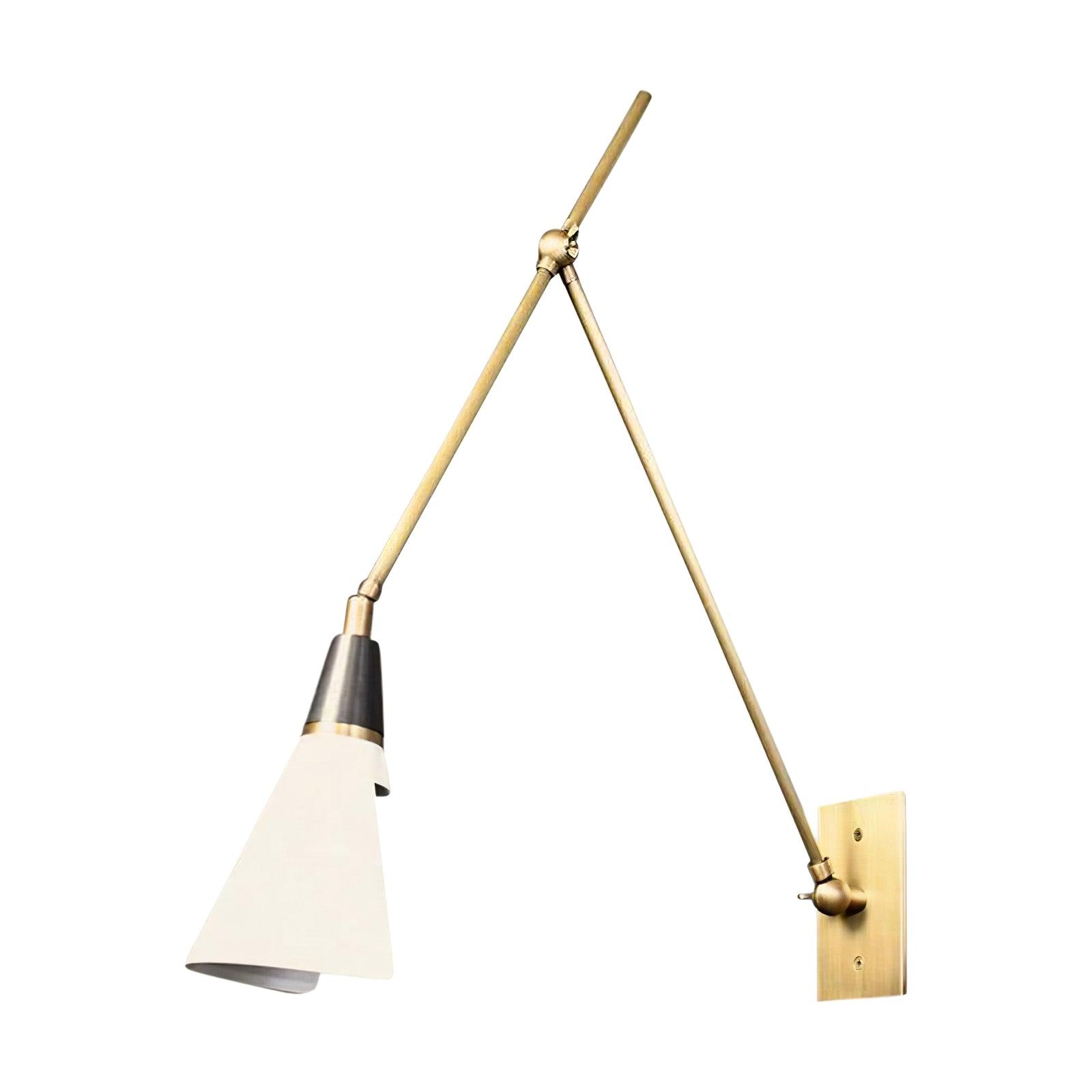 Vintage Metal Adjustable Swing Arm Wall Lamp