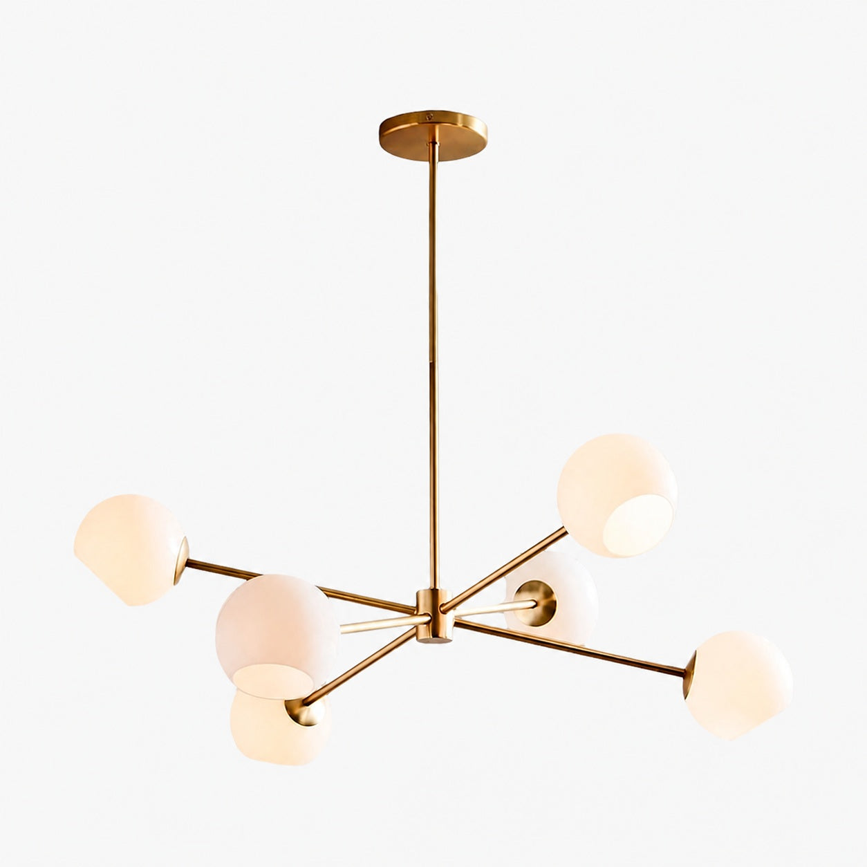 Brina 6-Light Glass Metal Frame Chandelier - Perfect Lighting