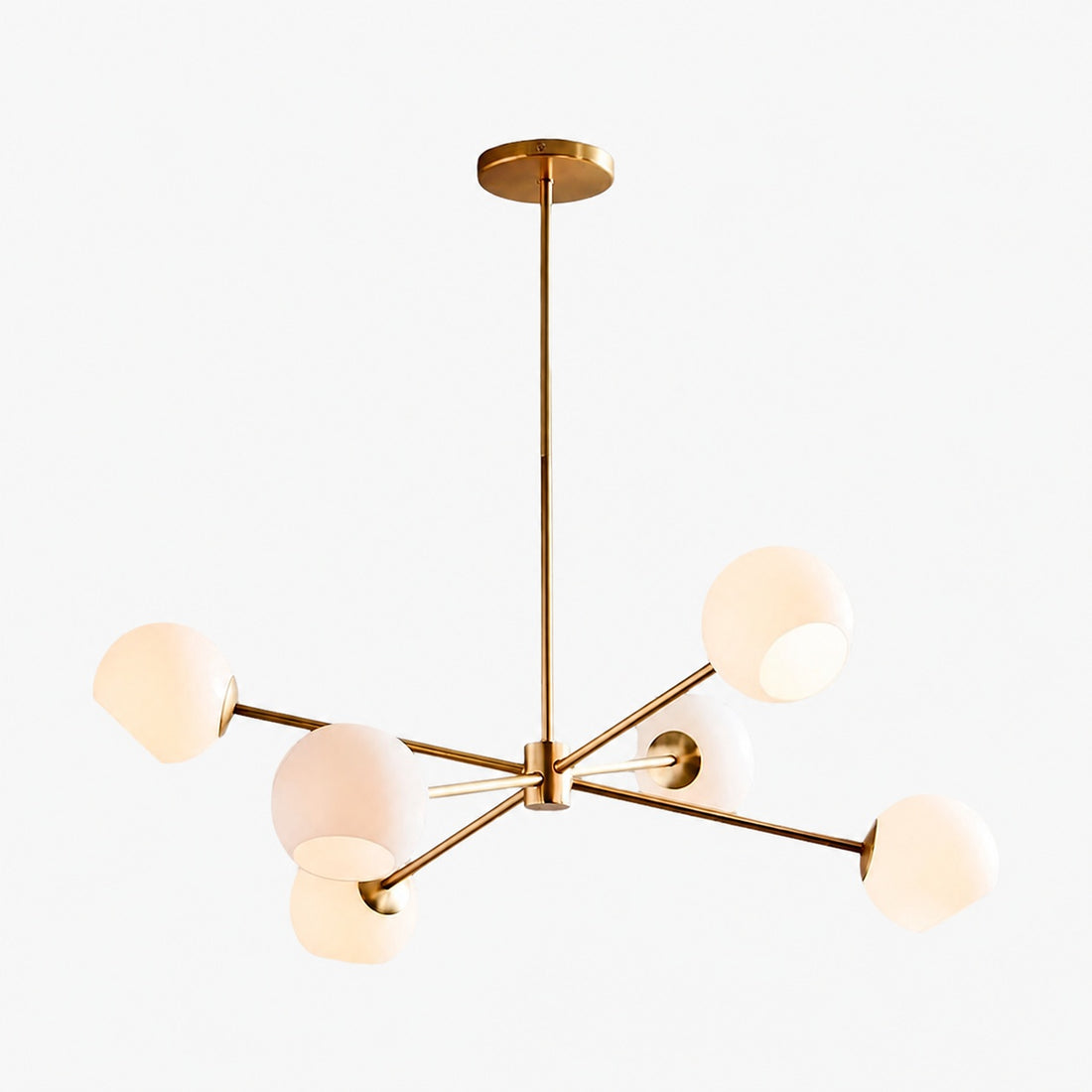 Brina 6-Light Glass Metal Frame Chandelier - Perfect Lighting