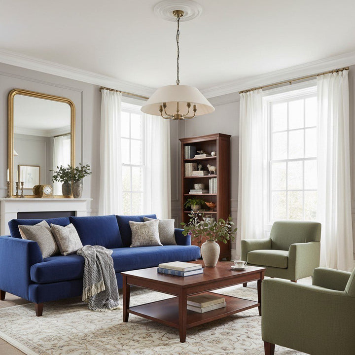 Zevatik Pendant Lamp with Linen Shade – Classic Multi-Light Design for Dining and Living