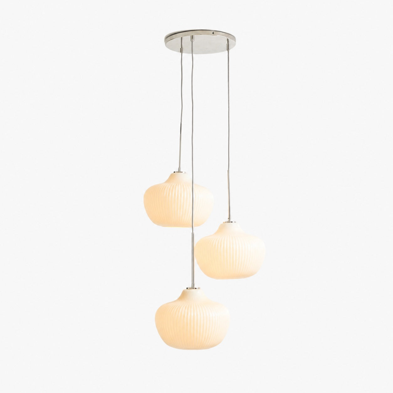 Rivrona Ribbed Glass 3-Light Chandelier - Sculptural Modern Lighting for Home
