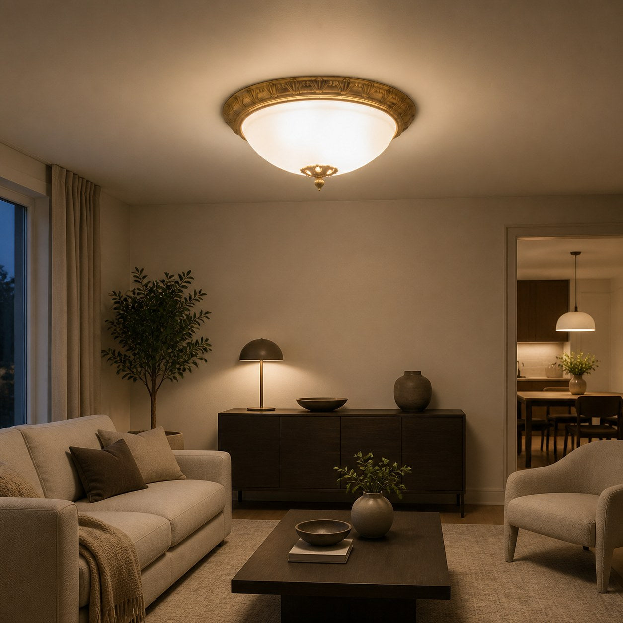 Deltana Flush Ceiling Lamp