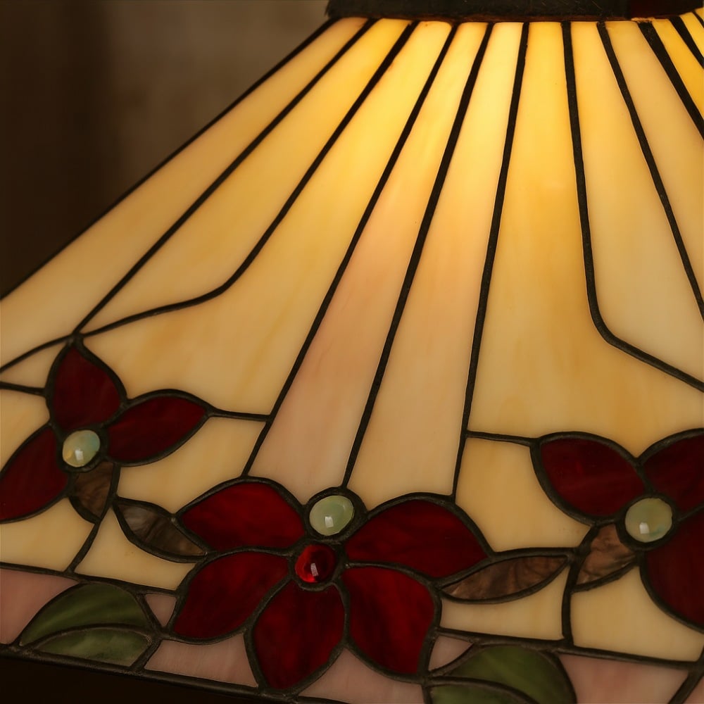 TF Camillo Classic Patterned Pendant Light – Stained Glass Lamp for Bedroom or Hallway