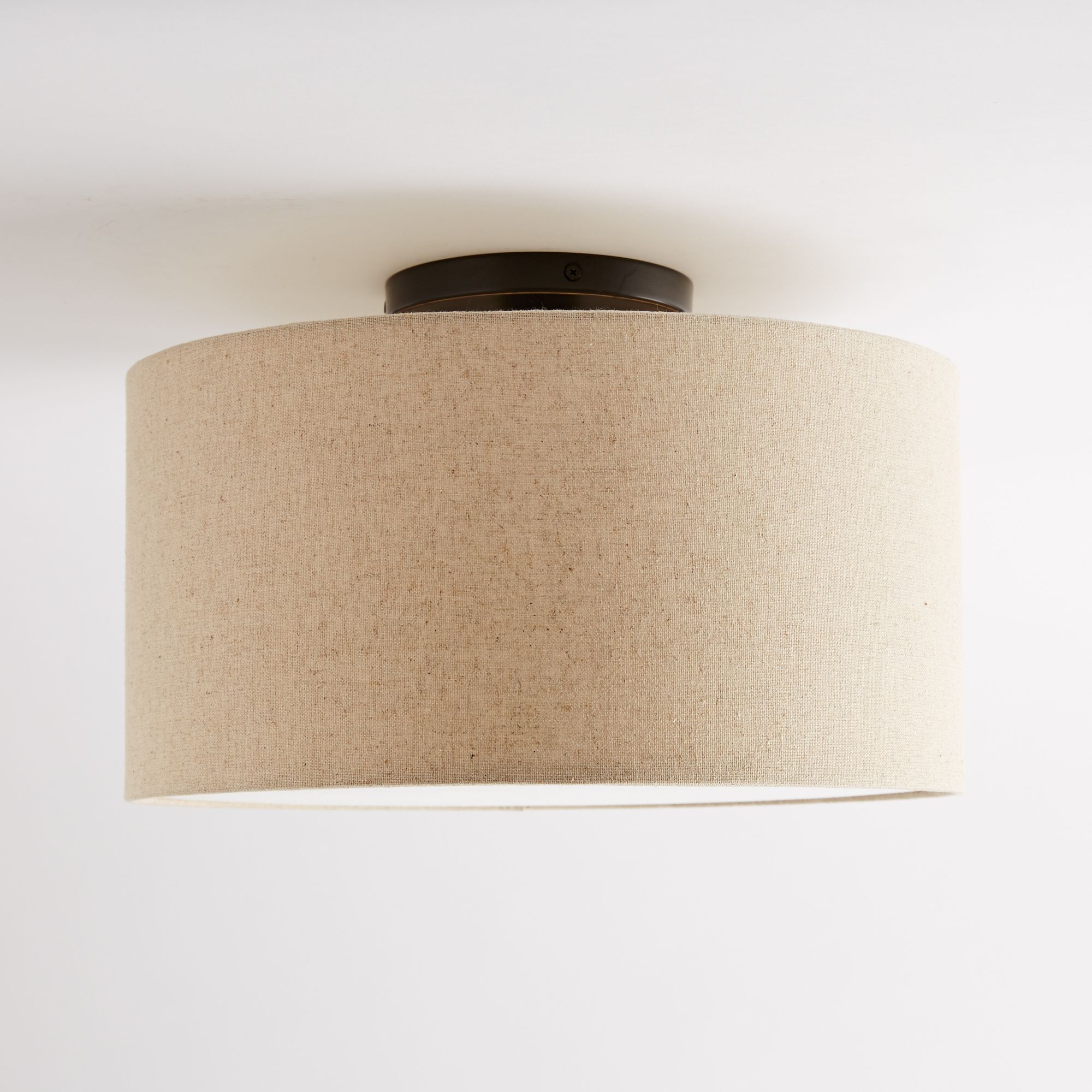 Jelvane Drum Flush Mount with Fabric Shade