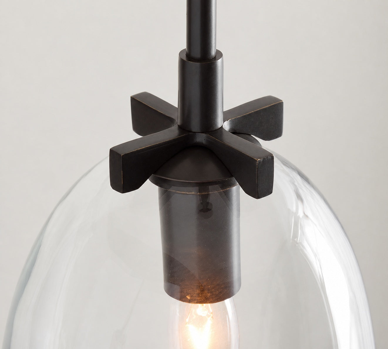 Auria Metal Brass Pendant Lighting - Vintage Finish with Glass Shade