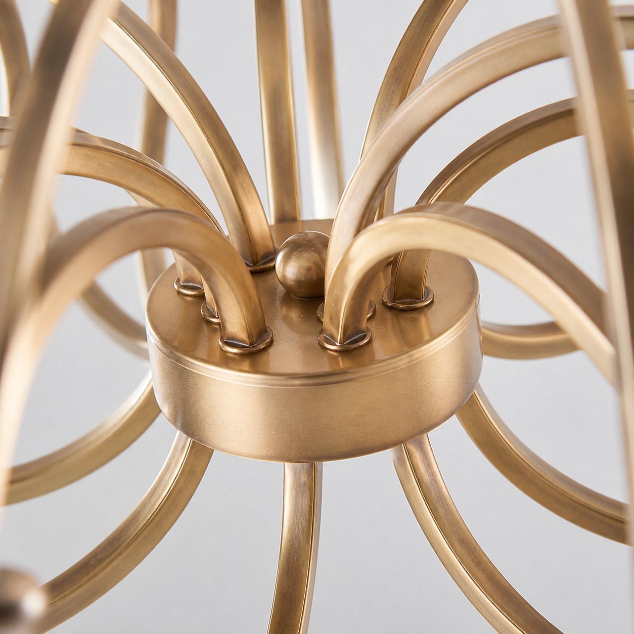 Talonis Multi-light Fabric Chandelier - Elegant Metal Curved Arms for Dining and Living