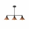 Conique Metal Hand-Aged Copper Chandelier - 3 Light Industrial Pendant - Island Lighting