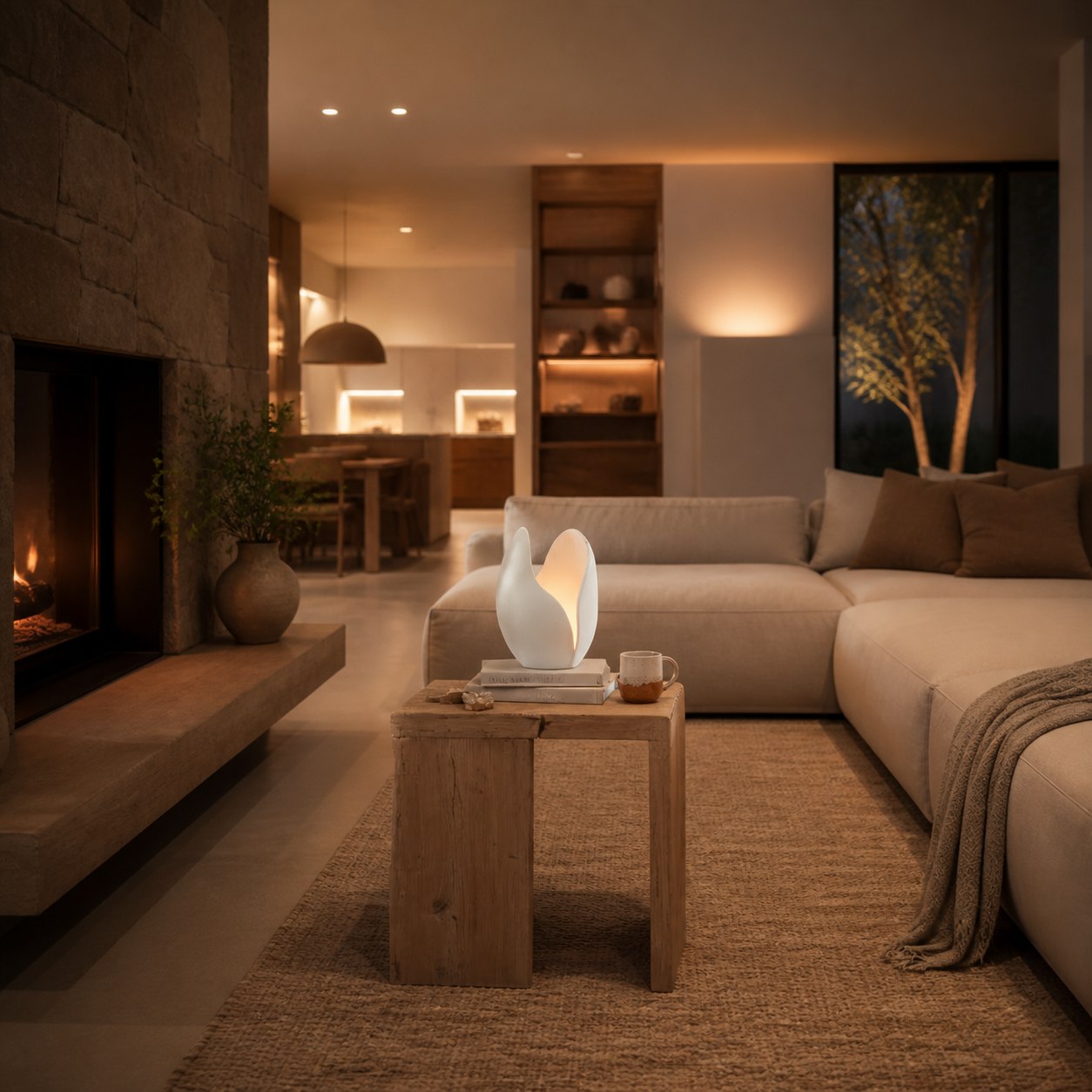 Petalora Soft Petal Table Lamp – Floral Structures Inspiration Resin Lamp for Living Room and Bedroom