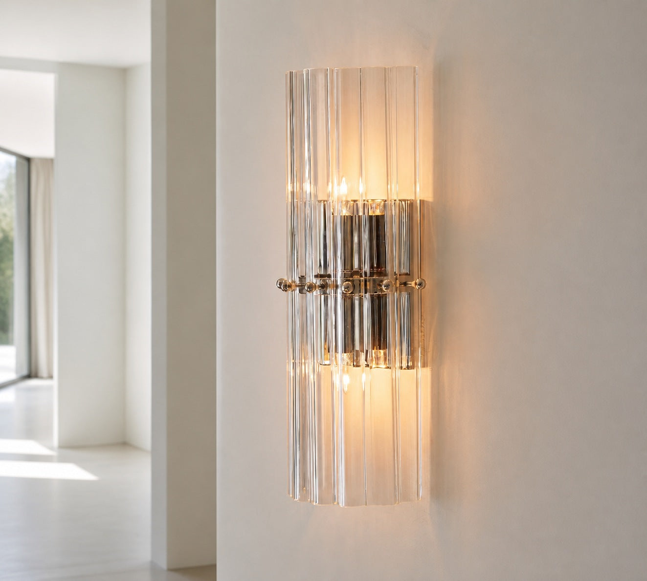Lumora Crystal Wall Sconce – Elegant Lighting for Hallway & Bedroom