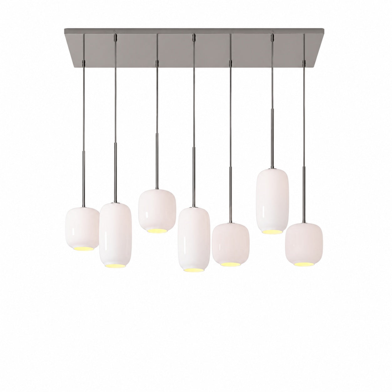 Lumivelle Sculptural 7-Light Chandelier – Adjustable Height Modern Glass Pendant