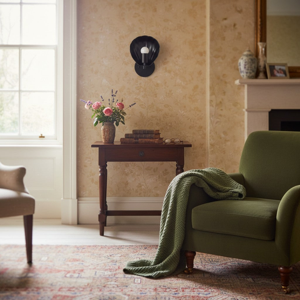 Luminara Modern Art Deco Scalloped Shell Wall Sconce – Hallway & Bedroom Accent Lamp