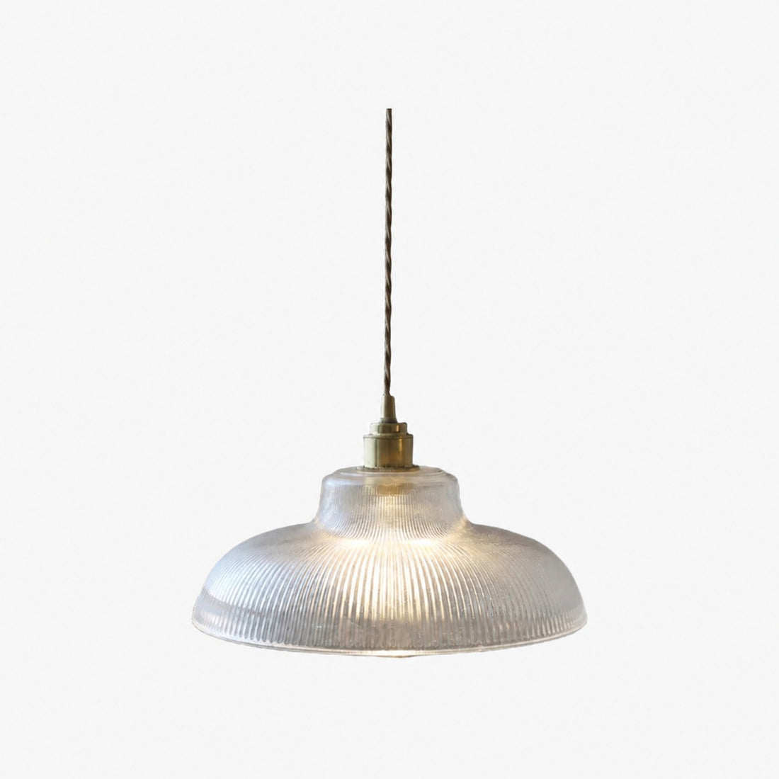 Ribilux Ribbed Pendant Light - Vintage Glass and Metal for Kitchen and Dining Room