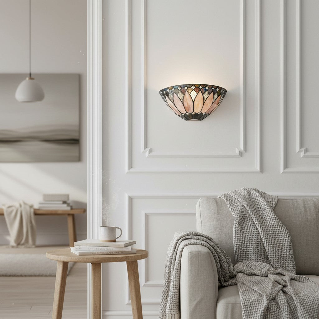 TF Brooklyn Elegant Wall Light - Art Deco Glass Wall Sconce for Living Room or Hallway