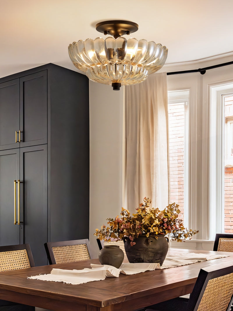 Vintage Glass Double Layer Floral Ceiling Lamp