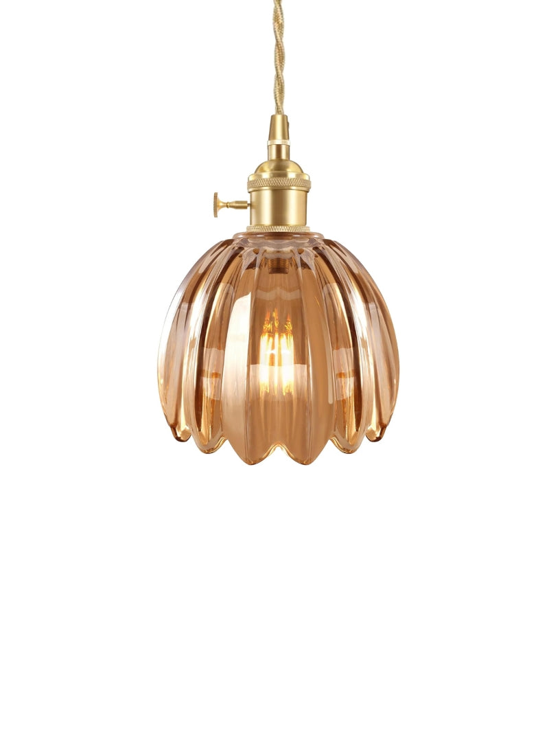 Japanese Retro Glass Flower Pendant Light