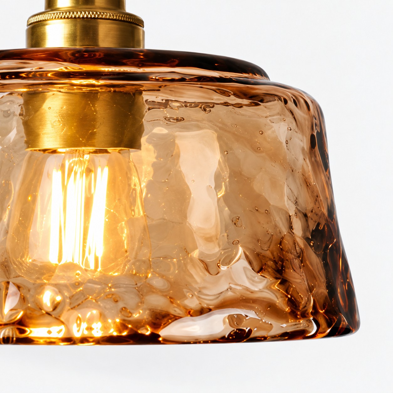 Amvora amber cloud glass shade with bulb