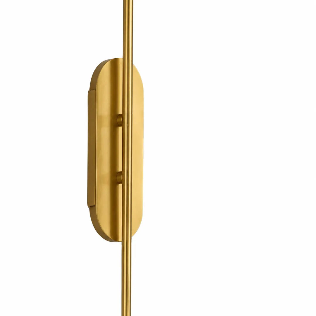 Aura wall sconce metal backplate close-up